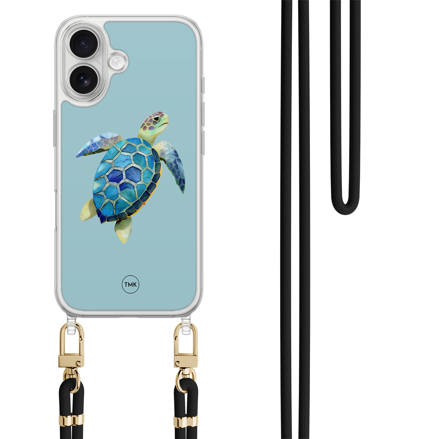Casevibes iPhone 17 hoesje met zwart koord - Schildpad