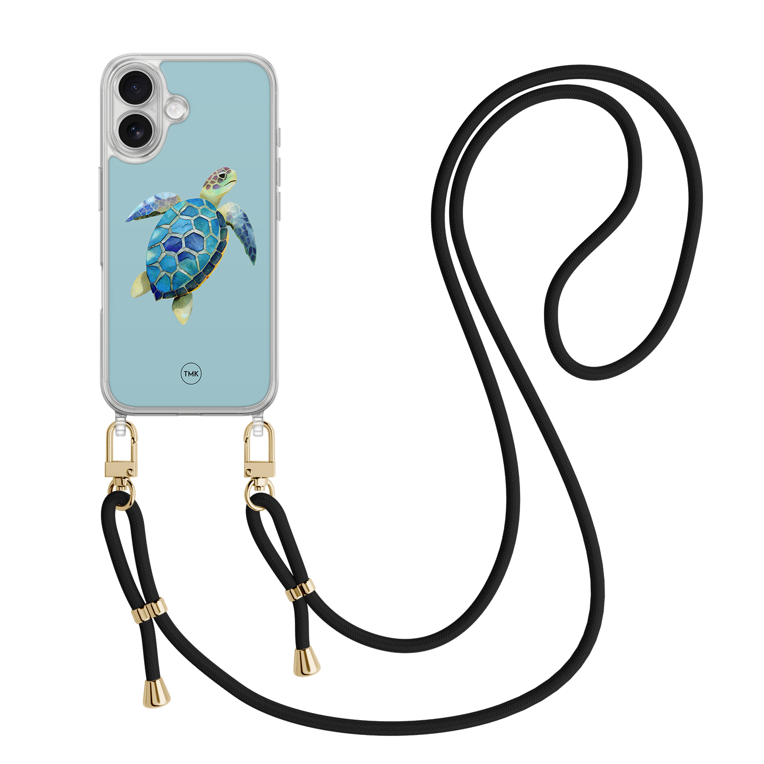 Casevibes iPhone 17 hoesje met zwart koord - Schildpad