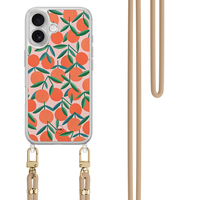Casevibes iPhone 17 hoesje met beige koord - Sweet oranges