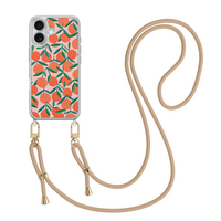 Casevibes iPhone 17 hoesje met beige koord - Sweet oranges