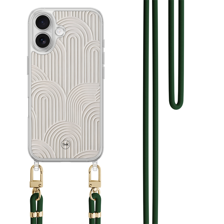 Casevibes iPhone 17 hoesje met zwart koord - Sand curves