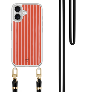 Casevibes iPhone 17 hoesje met zwart koord - Streepjes