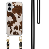Casevibes iPhone 17 hoesje met zwart koord - Cow vibe