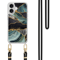 Casevibes iPhone 17 hoesje met zwart koord - Marble jade stone