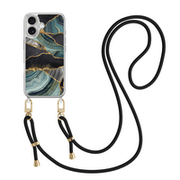 Casevibes iPhone 17 hoesje met zwart koord - Marble jade stone