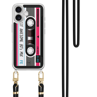 Casevibes iPhone 17 hoesje met zwart koord - Cassette