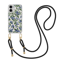 Casevibes iPhone 17 hoesje met zwart koord - Blueberries