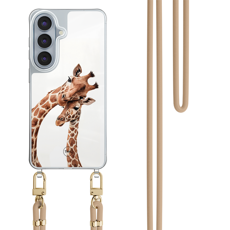 Casevibes Samsung Galaxy S26 hoesje met beige koord - Giraffen