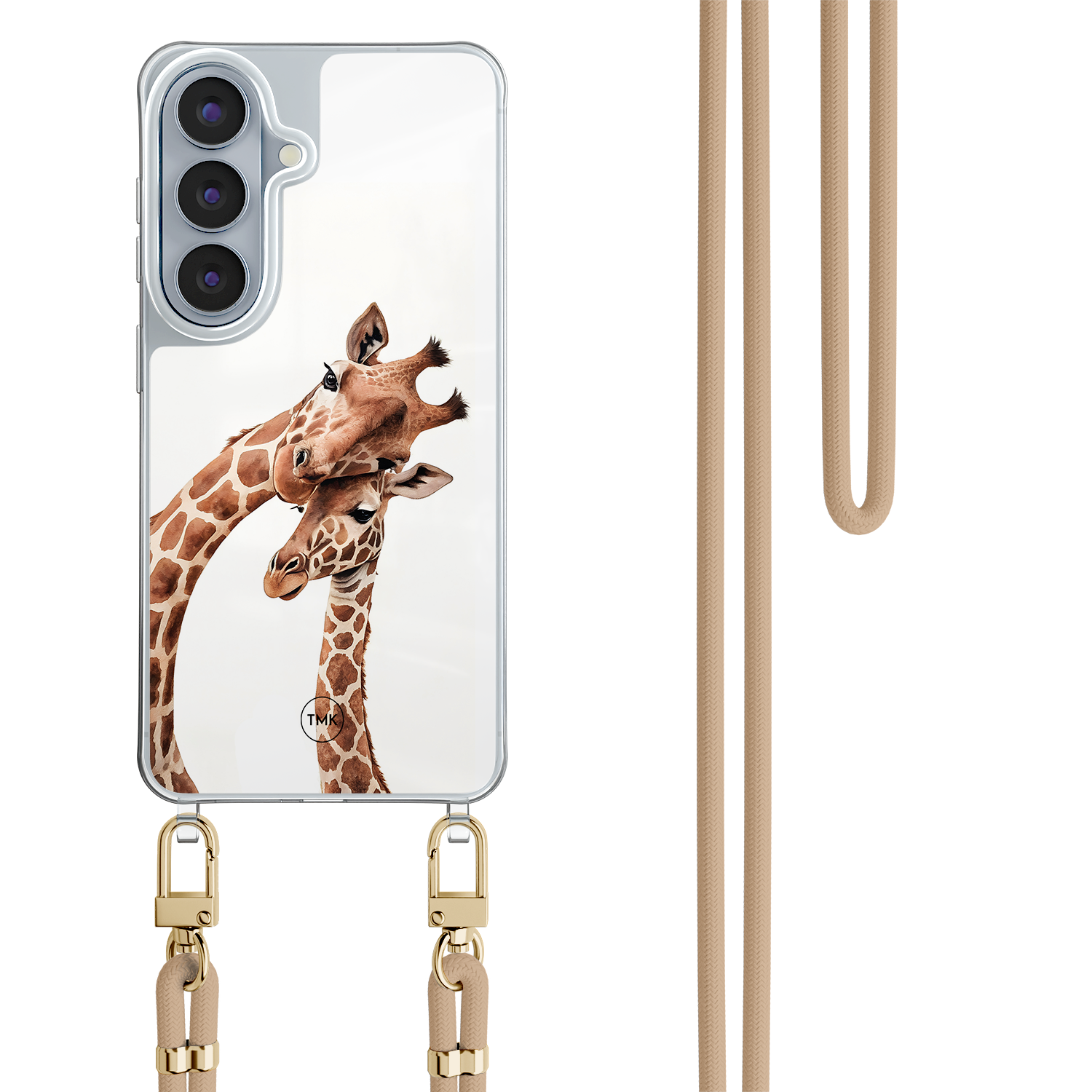 Casevibes Samsung Galaxy S26 hoesje met beige koord - Giraffen