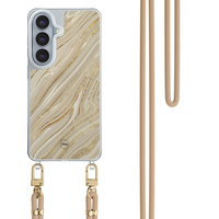 Casevibes Samsung Galaxy S26 hoesje met beige koord - Golden marble