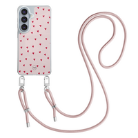 Casevibes Samsung Galaxy S26 hoesje met rosegoud koord - Cute hearts