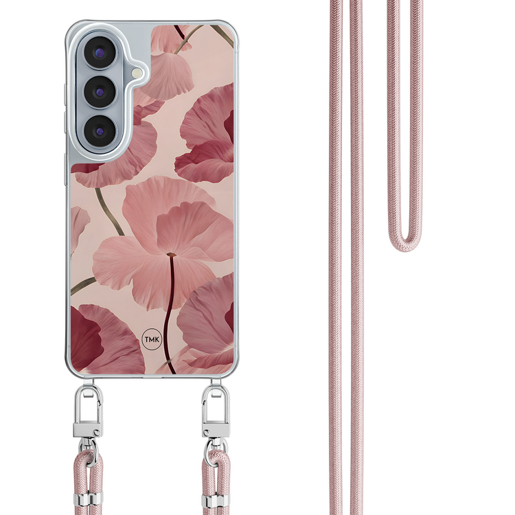 Casevibes Samsung Galaxy S26 hoesje met rosegoud koord - Vintage blossom