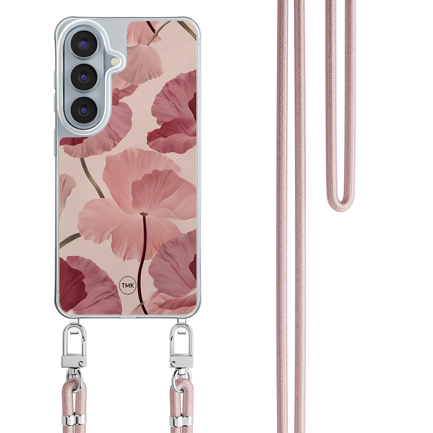 Casevibes Samsung Galaxy S26 hoesje met rosegoud koord - Vintage blossom