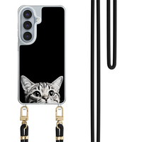 Casevibes Samsung Galaxy S26 hoesje met zwart koord - Kat kiekeboe