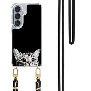Casevibes Samsung Galaxy S26 hoesje met zwart koord - Kat kiekeboe