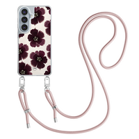 Casevibes Samsung Galaxy S26 hoesje met zwart koord - Burgundy flowers
