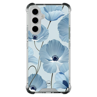 Casevibes Samsung Galaxy A55 shockproof hoesje - Blauw bloemenveld