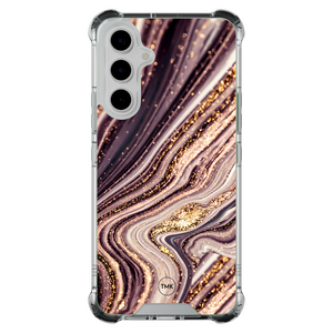 Casevibes Samsung Galaxy A55 shockproof hoesje - Golden pink marble