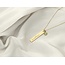Verticale bar ketting met naam en geboortesteen