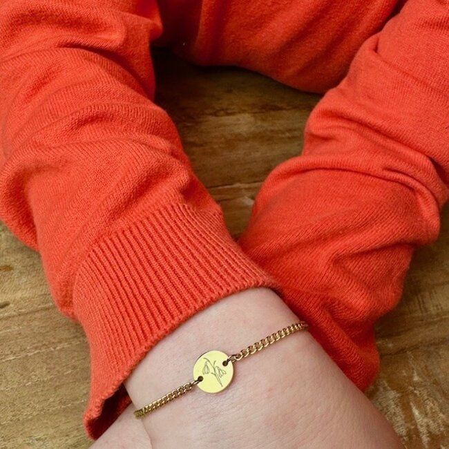 Kids | Mini coin armband met geboortebloem