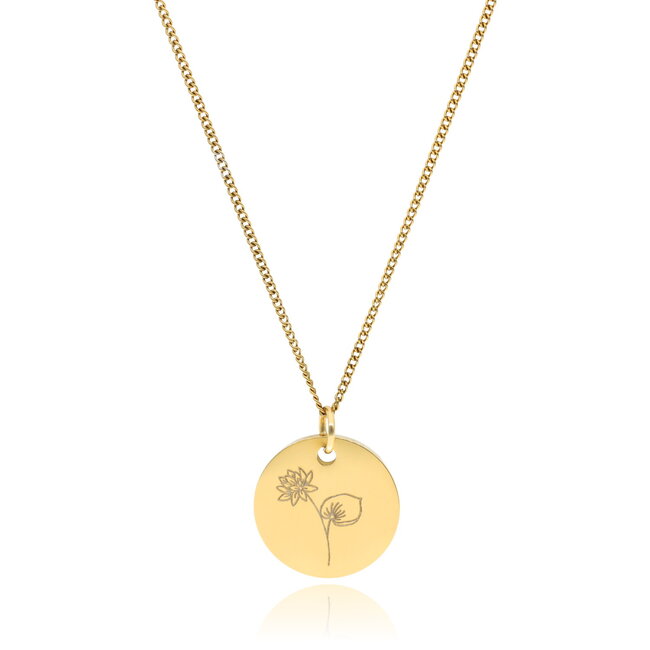 Coin Necklace | Birth Flower