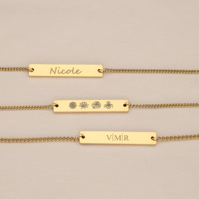 Bar armband met initialen