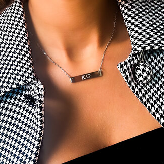 Bar ketting met initialen