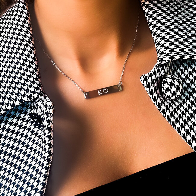 Bar ketting met initialen