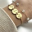 Drie coin armband met geboortebloemen