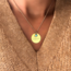 Coin ketting met naam en geboortesteen
