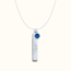 Verticale bar ketting met geboortebloem en geboortesteen