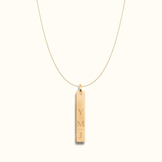 Verticale bar ketting met initialen