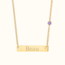 Bar ketting met naam en geboortesteen