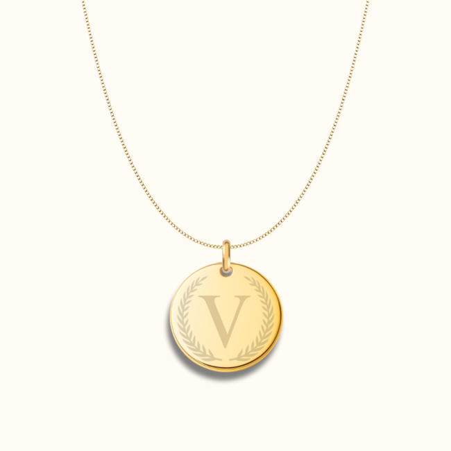 Coin ketting met initiaal