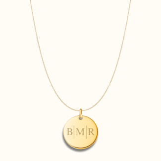 Coin ketting met 3 initialen