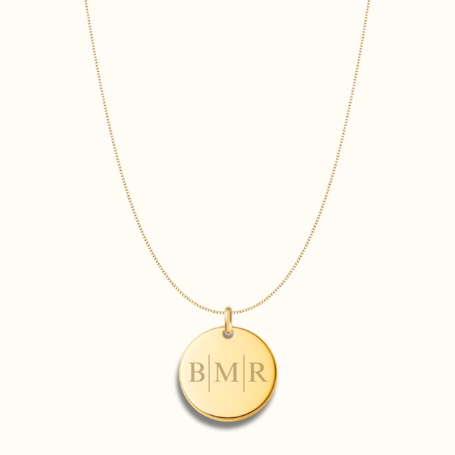 Coin ketting met initialen