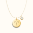 Coin ketting met zodiak teken en geboortesteen