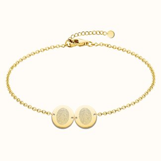 Twee coin armband met vingerafdrukken