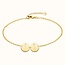 Twee coin armband met geboortebloemen