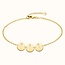 Drie coin armband met geboortebloemen