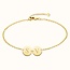 Twee coin armband met initialen