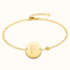 Coin armband met initiaal en geboortesteen