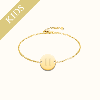 Kids | Mini coin armband met initiaal