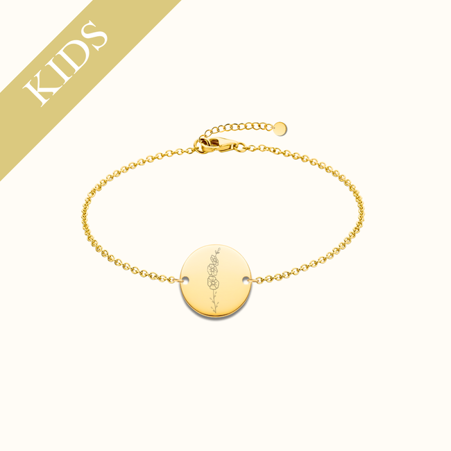 Kids | Mini coin armband met geboortebloem
