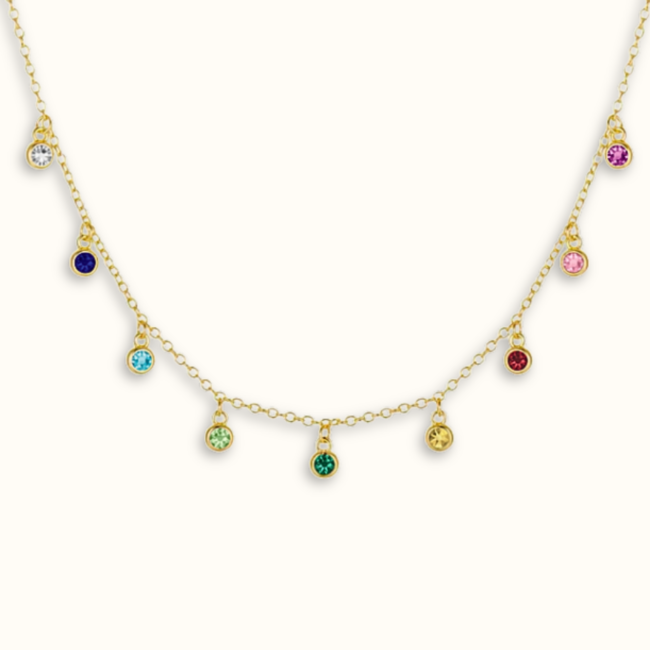 Ketting met geboortesteen hangers