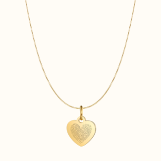 Hartjes ketting met vingerafdruk