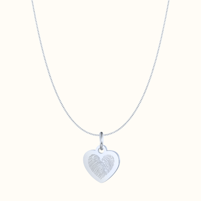 Hartjes ketting met vingerafdruk