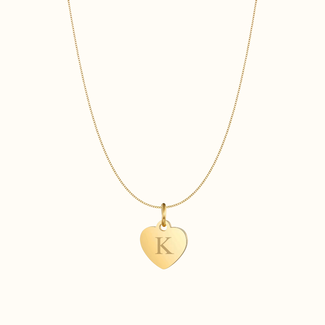 Hartjes ketting met initiaal