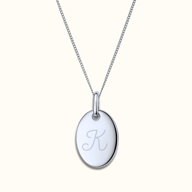 Ovale ketting met initiaal