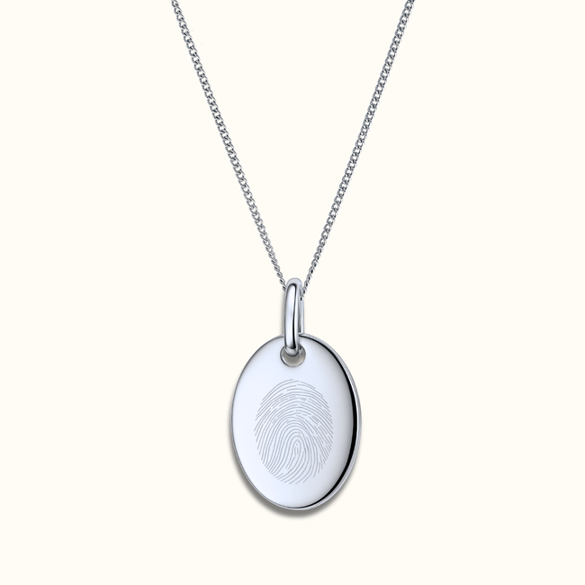 Ovale ketting met vingerafdruk
